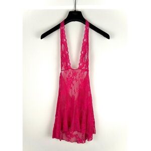 Victoria’s Secret Very Sexy Mesh Micro Mini Teddy in Hot Pink with Lace - XS/S